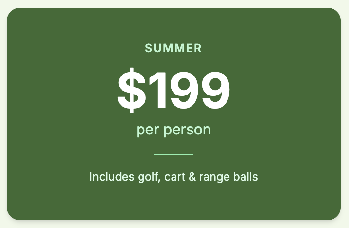 Summer pricing